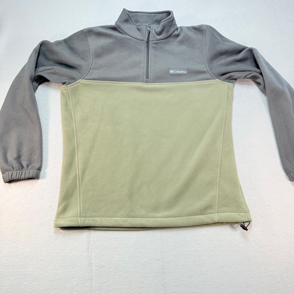 Columbia Fleece Pullover Half Zip Outdoor Casual Top Gray‎ Beige M